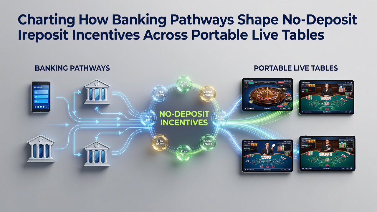 Mobile live dealer table interface showing banking pathway options and no-deposit bonus indicators on a smartphone screen