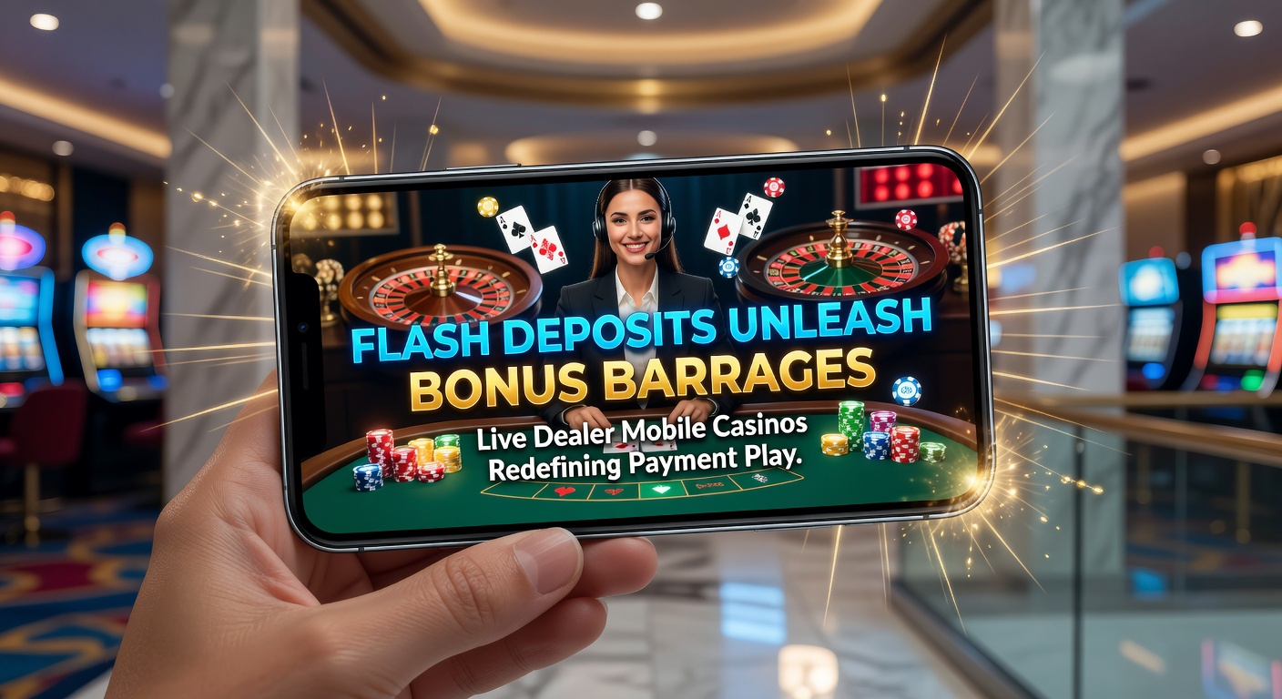 Mobile phone screen displaying a live dealer blackjack table with instant deposit notification and bonus icons flashing
