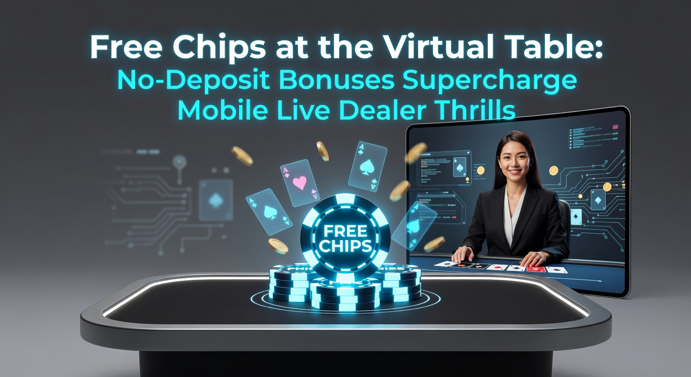 Mobile screen showing live dealer blackjack with free chips bonus highlighted, capturing the thrill of no-risk play