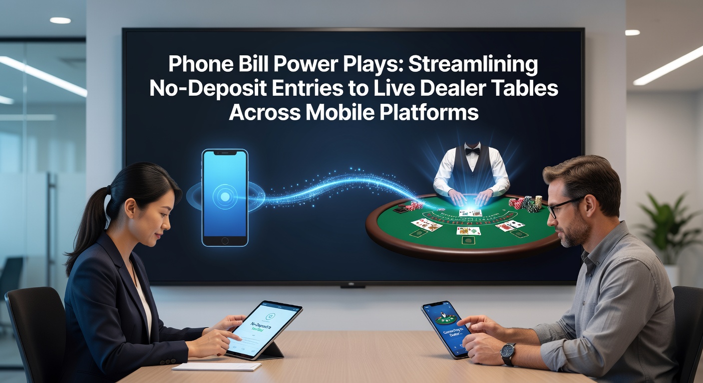 Smartphone displaying a live dealer blackjack table with phone bill payment option highlighted, illustrating seamless mobile casino access