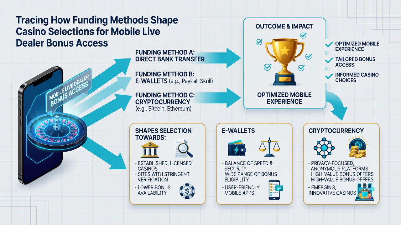 Chart illustrating payment method impact on live dealer bonus selections in mobile casinos