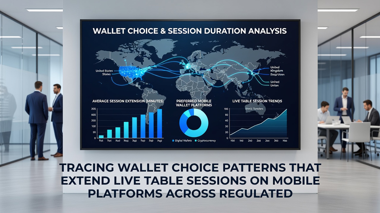 Analytics dashboard displaying extended session durations linked to various e-wallet types in mobile casino environments